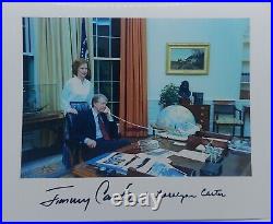 Jimmy Carter & Rosalynn Signed 8x10 Photo Autographed Full Signature Oval Office