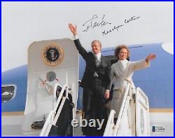 Jimmy & Rosalynn Carter beautiful USA autograph 8x10 photo signed Beckett LOA