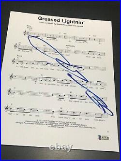 John Travolta Signed Autograph Sheet Music Greased Lightnin Grease Beckett Bas D