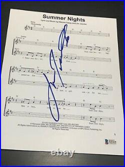 John Travolta Signed Autograph Summer Nights Sheet Music Grease Beckett Bas D