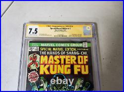 Master of Kung Fu CGC 7.5 SS HTF Jim Starlin Autograph 1st Shang-Chi Key Comic