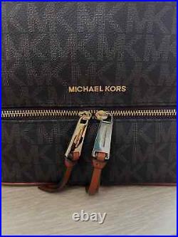 Michael Kors Rhea Signature Logo Backpack Medium Brown