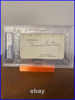Norman Anthony Signed Autographed Album Page Psa/dna Slabbed & Certified