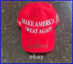 Official NEW Authentic Red 45-47 MAGA HAT signed By DONALD TRUMP