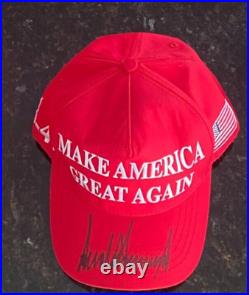 Official NEW Authentic Red 45-47 MAGA HAT signed By DONALD TRUMP