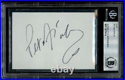 Peter Finch signed autograph auto 2.5x3.5 cut Howard Beale in Network BAS Slab