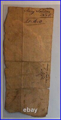 RARE DOCUMENT Promissory Note August 24, 1757 Early Stocks and Bonds