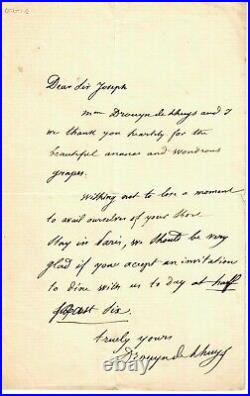 RARE! French Foreign Minister Édouard Drouyn de Lhuys Hand Written Letter