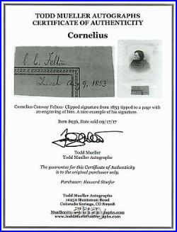 RARE! Smithsonian Institution Cornelius Conway Felton Cut Signature COA
