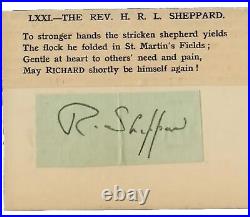 RARE! St Martin-in-the Fields HRL Sheppard Clipped Signature