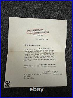 Rare 1934 Saturday Evening Post letter George Horace Lorimer Editor letterhead