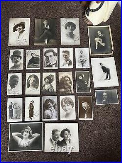 Rare Antique Autograph Photo Collection Early 20th Century Vaudeville / Celeb