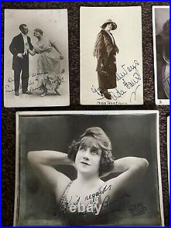 Rare Antique Autograph Photo Collection Early 20th Century Vaudeville / Celeb