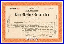 Samuel Lionel Rothafel Roxy Roxy Theatres Corp (Uncanceled) Autographed