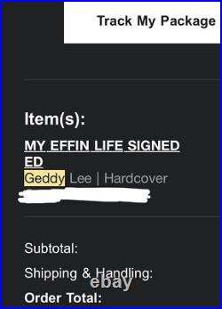 Ships Same Day Geddy Lee Signed Book My Effin Life Autographed