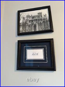 Stephen King Signed Autograph Signature on Framed Index with 80s/90s print