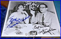 Steve Allen Photograph Signed Co-signed By Wife Jayne Meadows, Tonight Show