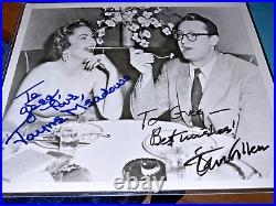 Steve Allen Photograph Signed Co-signed By Wife Jayne Meadows, Tonight Show