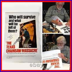 Texas Chainsaw Massacre Movie Poster 27X40 SIGNED BY GUNNAR HANSEN withPIC & COA