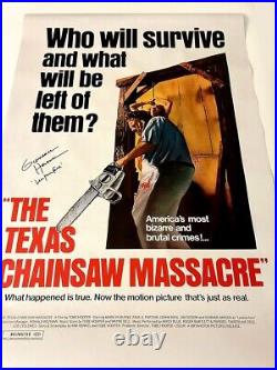 Texas Chainsaw Massacre Movie Poster 27X40 SIGNED BY GUNNAR HANSEN withPIC & COA