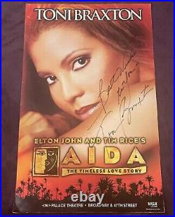 Toni Braxton Autographed Aida Broadway Poster RARE Collectible 22in x 14in