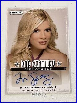 Tori Spelling Autograph/Signed Card 2010 Razor Pop Century Signatures 90210 Star