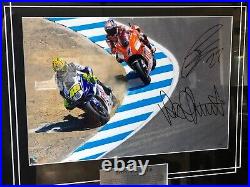 Valentino Rossi v Casey Stoner AUTOGRAPHED 2008 Laguna Seca GP