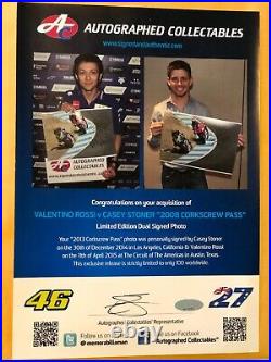 Valentino Rossi v Casey Stoner AUTOGRAPHED 2008 Laguna Seca GP