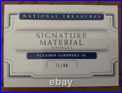 Vladimir Guerrero Jr 2018 National Treasures 25/99 Rookie Signature Material